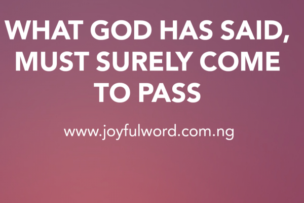 A WORD FOR TODAY 23 DECEMBER 2019JOYFUL WORD MINISTRIES